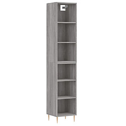 vidaXL Buffet haut Sonoma gris 34,5x32,5x180 cm Bois d'ingénierie