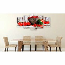 Paris Prix Tableau 5 Panneaux Red Vegetables Wood Wide 100 x 200 cm