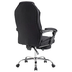 Decoshop26 Fauteuil de bureau sur roulettes dossier et repose-pied réglable en tissu noir et métal 10_0002442 pas cher