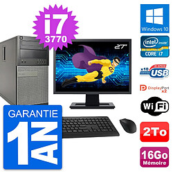 PC Tour Dell 9010 Ecran 27" Intel i7-3770 RAM 16Go Disque 2To Windows 10 Wifi - Occasion