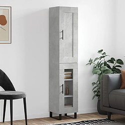 vidaXL Buffet haut Gris béton 34,5x34x180 cm Bois d'ingénierie