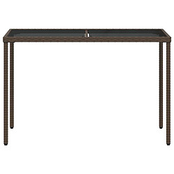 Avis vidaXL Table de jardin dessus en verre marron 115x54x74 cm poly rotin