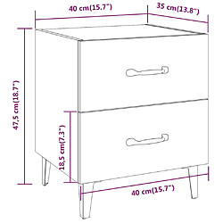 vidaXL Tables de chevet 2 pcs Blanc brillant 40x35x47,5 cm pas cher