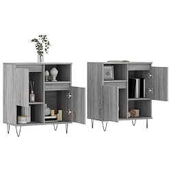 Avis Maison Chic Ensemble de 2 Buffets,commode,console pour rangement sonoma gris bois d'ingénierie -MN48430