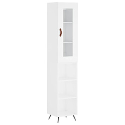 Maison Chic Buffet,Meuble de Rangement,commode pour salon,Cuisine Blanc 34,5x34x180 cm Bois d'ingénierie -MN83832