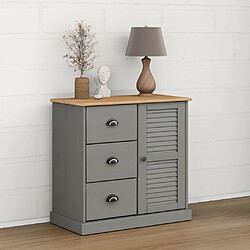 Maison Chic Buffet commode,console avec tiroirs pour rangement VIGO 78x40x75 cm gris bois massif de pin -MN31327