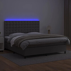 Avis vidaXL Sommier à lattes de lit avec matelas et LED Gris 160x200 cm