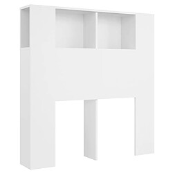 vidaXL Armoire de tête de lit Blanc 100x18,5x104,5 cm