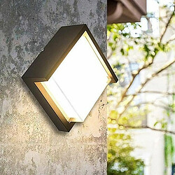 Tradex MURALE EXTÉRIEURE ET INTÉRIEURE LAMPE MODERNE POUR MUR CARRÉ IP65 SPOTLIGHT 12W