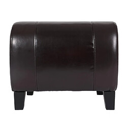 Acheter Mendler Tabouret pouf cuir EMMEN, 37x45x47cm ~marron