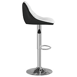 Acheter vidaXL Tabourets de bar lot de 2 blanc et noir similicuir