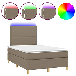 Maison Chic Lit adulte- Lit + matelas + LED,Sommier à lattes de lit matelas et LED taupe 120x190 cm tissu -GKD35450