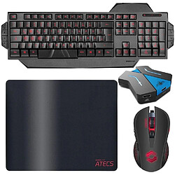 Pack Clavier Souris Tapis Gamer PRO RAPID FIRE + Convertisseur Switch, PS4, PS3 et Xbox One