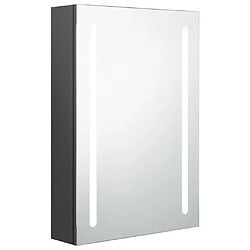 Maison Chic Armoire de salle de bain,Meuble de rangement,Meuble haut à miroir LED gris 50x13x70 cm -GKD528224