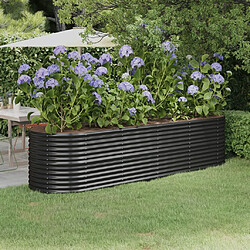 Maison Chic Jardinière,Lit surélevé de jardin - Bac à fleurs - pot de fleur Acier enduit de poudre Anthracite -GKD50324