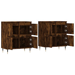 Acheter Maison Chic Ensemble de 2 Buffets,commode,console pour rangement chêne fumé bois d'ingénierie -MN28923