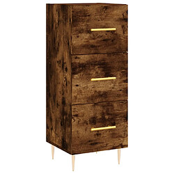 Acheter vidaXL Buffet haut Chêne fumé 34,5x34x180 cm Bois d'ingénierie