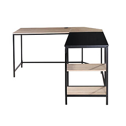 Avis But Bureau d'angle avec USB WORK imitation chêne et métal noir