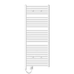 LuxeBath Radiateur électrique pour salle de bains Sahara 750x1800 mm Blanc raccord latéral courbé & thermoplongeur 900W