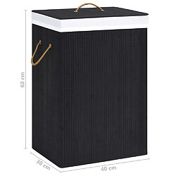 vidaXL Panier à linge avec 2 sections bambou noir 72 L pas cher