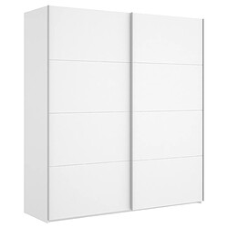 MIRAKEMUEBLE Armoire Slide 180 cm 2 portes coulissantes - Blanc brillant Brillance