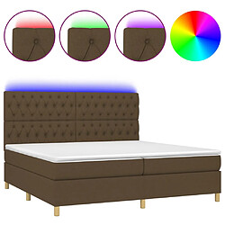 vidaXL Sommier à lattes de lit matelas et LED Marron foncé 200x200 cm