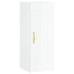 vidaXL Armoire murale blanc brillant 34,5x34x90 cm bois d'ingénierie