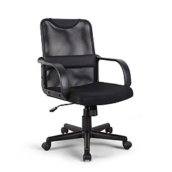 Franchi Chaise de bureau Fauteuil ergonomique respirant en simili cuir et tissu Losail