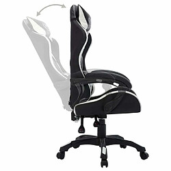 Maison Chic Chaise de jeu vidéo avec LED, Chaise gaming, Fauteuil gamer d'ordinateur,Chaise de Bureau RVB Blanc et noir Similicuir -GKD31338 pas cher