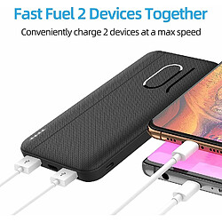 YOBON Chargeur Portable, 10000mAh Batterie Externe avec 2 Ports Sorties 4.8A, Charge Rapide pour les Smartphone, Tablette - Couleur Noir 