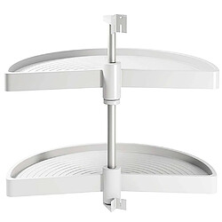 Emuca Jeu de plateaux tournants demi-lune blanc Shelvo Plateaux de 65 cm