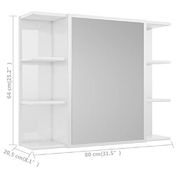 Avis Helloshop26 Armoire à miroir de bain 80 x 20,5 x 64 cm aggloméré blanc brillant 02_0006683