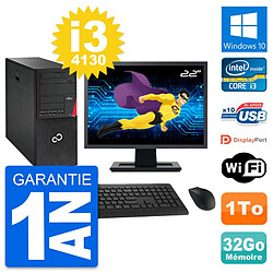 PC Tour Fujitsu P720 Ecran 22" Intel i3-4130 RAM 32Go Disque 1To Windows 10 Wifi - Occasion