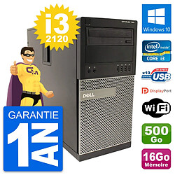 PC Tour Dell OptiPlex 790 MT Intel i3-2120 RAM 16Go Disque 500Go Windows 10 Wifi - Occasion