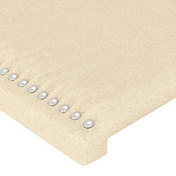 Maison Chic Tête de lit scandinave à LED,meuble de chambre Crème 80x5x78/88 cm Tissu -MN85401 pas cher