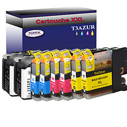 T3Azur Lot de 8 Cartouches compatibles Brother MFC-J6520DW,MFC-J6720DW, LC129XL, LC125XL