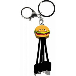 YELLO KOKO Câble 3 en 1 Andy USB A/micro USB & USB C & Lightning 0,15m Burger Noir / Jaune 