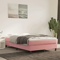 vidaXL Matelas de lit à ressorts ensachés Rose 120x200x20 cm Velours 