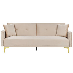 Beliani Canapé-lit LUCAN Beige Velours