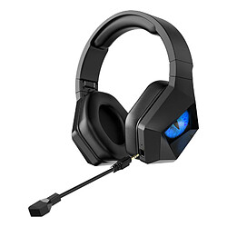 Chrono Casque de jeu sans fil L1, casque sans fil pour PC PS4 PS5, casque sans fil Hawk Eye, faible latence sans fil 2,4 GHz, microphone antibruit, mousse à mémoire de forme, batterie jusqu'à 17 heures(Bleu) 