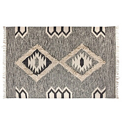 Aubry Gaspard Tapis motif aztèque en coton 180 x 120 cm.