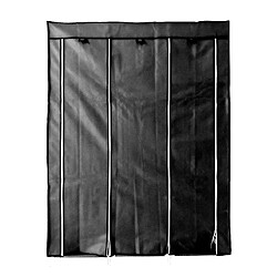 Armoire Dressing en Tissu avec Portes Zippées Nyana Home Mesures 170x130x45 cm Noir