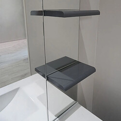 Dansmamaison Ensemble meuble de salle de bain 3en1 80 cm + colonne Gris - TROMA pas cher