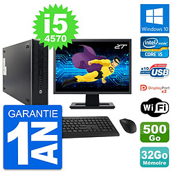 PC HP 600 G1 SFF Ecran 27" Intel i5-4570 RAM 32Go Disque 500Go Windows 10 Wifi · Occasion 