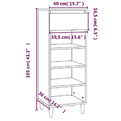 vidaXL Armoire à chaussures Blanc brillant 40x36x105cm Bois ingénierie pas cher