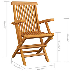 Maison Chic Lot de 3 Chaises de jardin,Fauteuil d'extérieur Bois de teck massif -MN16324 pas cher