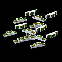 Avis 15pcs 1:150 parterres de Fleurs Miniatures pour décoration de Jardin