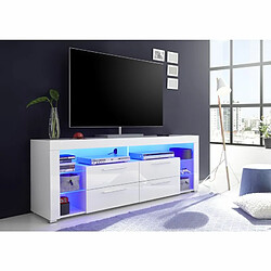 But Meuble TV LED SPACE Blanc laqué