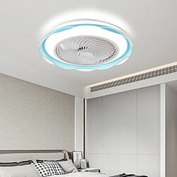 Avis Universal Lampe ventilateur de plafond de 50cm, 220V ultra-mince LED à trois vitesses à vitesse variable, à vitesse variable, à trois tonalités, lustre ventilateur circulant de 110 °, lampe de salon, bleu(Bleu)