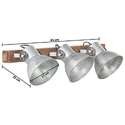 vidaXL Lampe murale industrielle Argenté 65x25 cm E27 pas cher